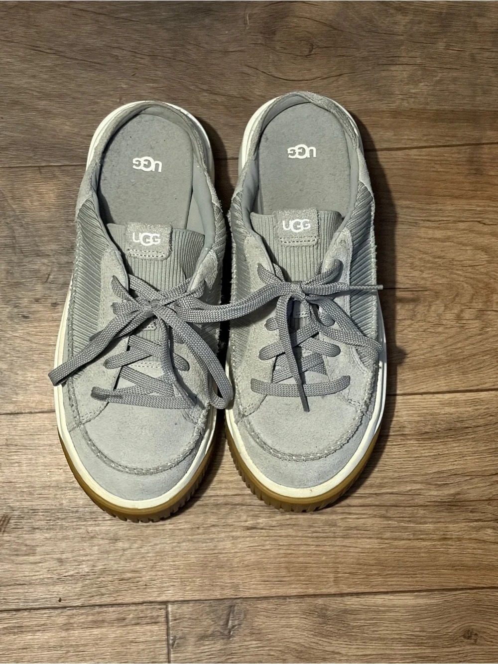 UGG Gray Platform Lace-Up Sneakers
